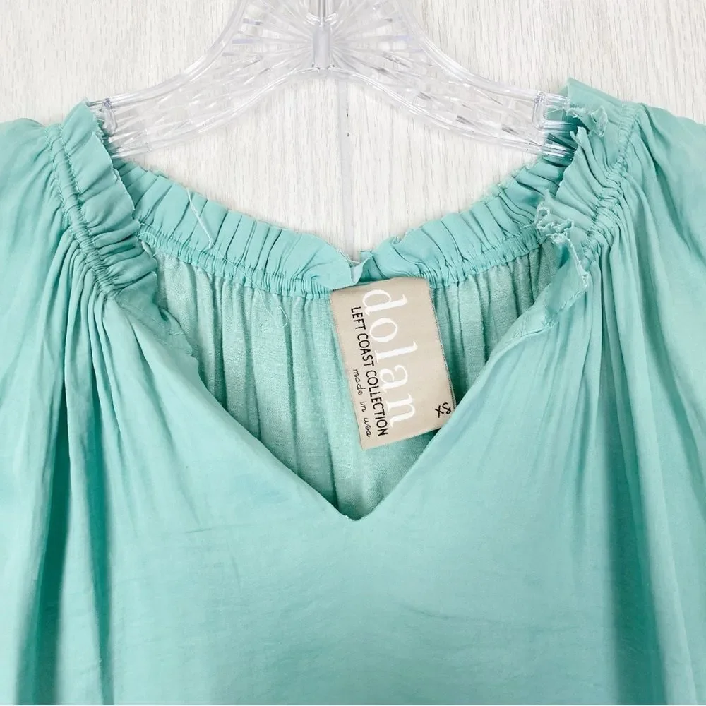 Anthropologie | Dolan | Aurelia Seafoam Green Ruffle Tie Tank Top Blouse XS - Picture 5 of 10